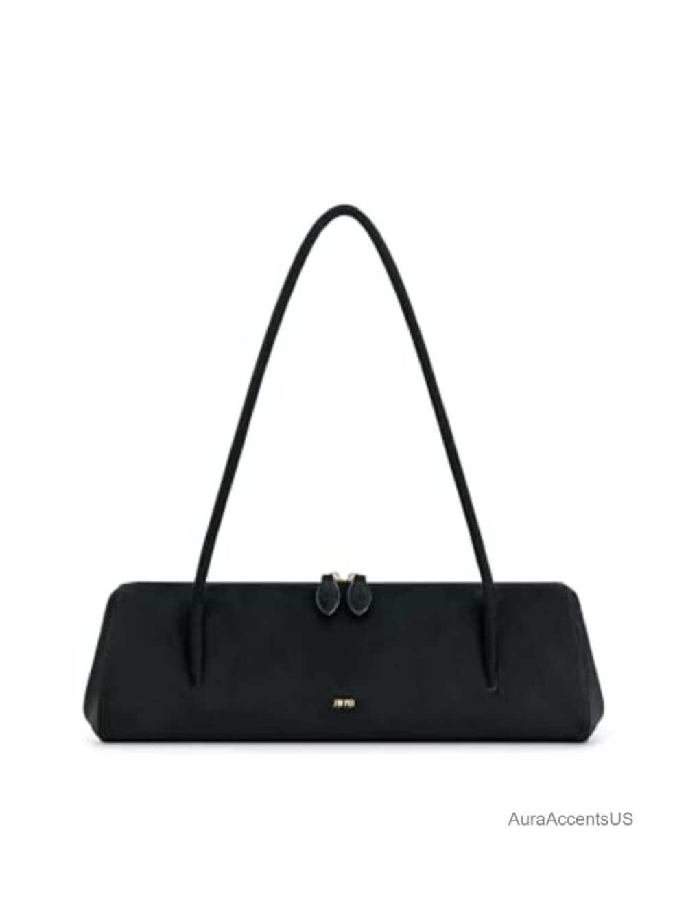 Faux Suede Shoulder Bag Satchel Gold Hardware